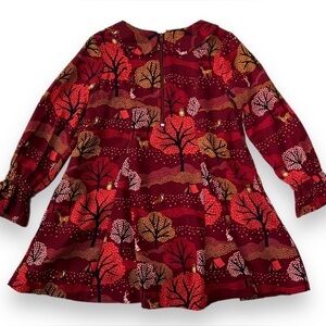 Genuine Kids By OshKosh Girls Size 5T Woodland Dress Collared A-Line Fall Fox